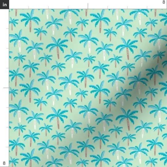 Various Fabrics by the Yard or Fat Quarter Green Trees Tree Palm Sun Jungle Summer Beach Tropical Hawaii Island Surf Palms Coastal Chic Small Scale Custom Printed Fabric by Spoonflower {4}