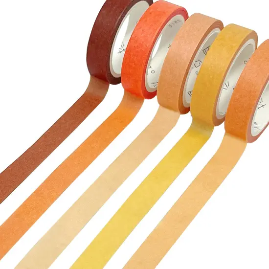 Wrapables Solid Color Washi Tape (Set of 5) Orange {4}