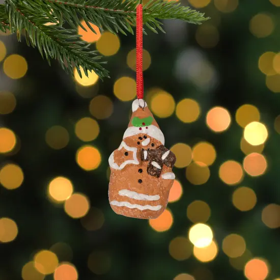 Northlight Gingerbread Snowman with Star Christmas Ornament - 2.75" Brown {3}
