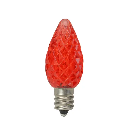 Northlight Faceted LED C7 Christmas Replacement Bulbs - Red - Pack of 25 {1}