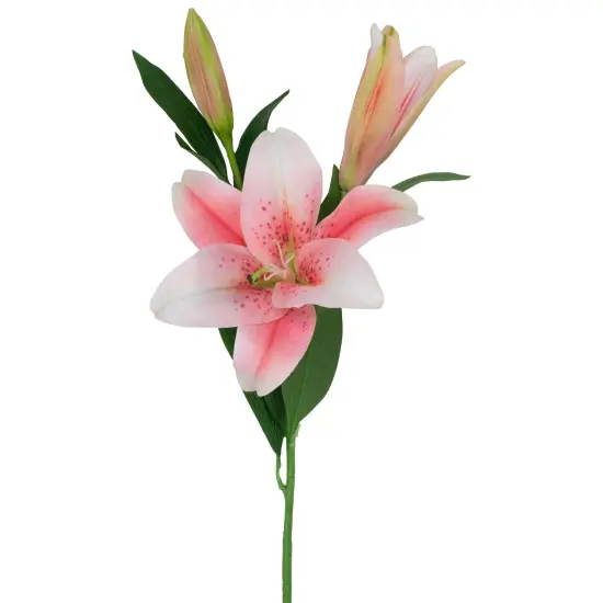 Northlight Real Touch&trade; Pink Artificial Lily Floral Stems, Set of 6 - 38" {4}