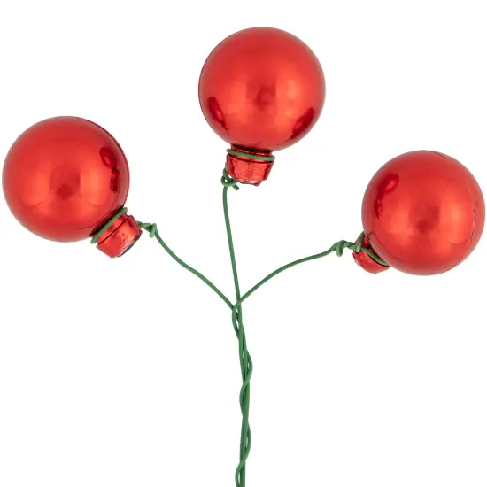 Northlight Red Shatterproof Ball Ornament Christmas Pick - 6.75" - Red {7}