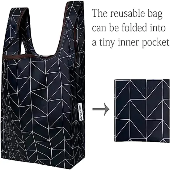 Wrapables JoliBag Collection Reusable Shopping Bag (Set of 6) Geometric, Pansies {3}