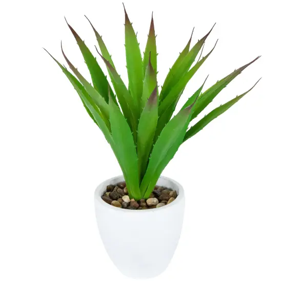 Northlight Potted Artificial Agave Succulent Plant - 13.5" Green {4}