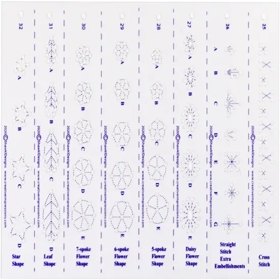 Creative Impressions Embroidery Stitch Template Set-4/Pkg {3}