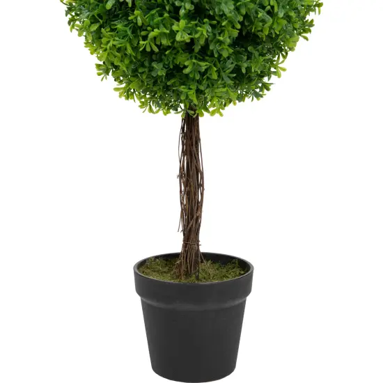 Northlight 36" Green Double Sphere Artificial Boxwood Topiary Potted Plant {5}