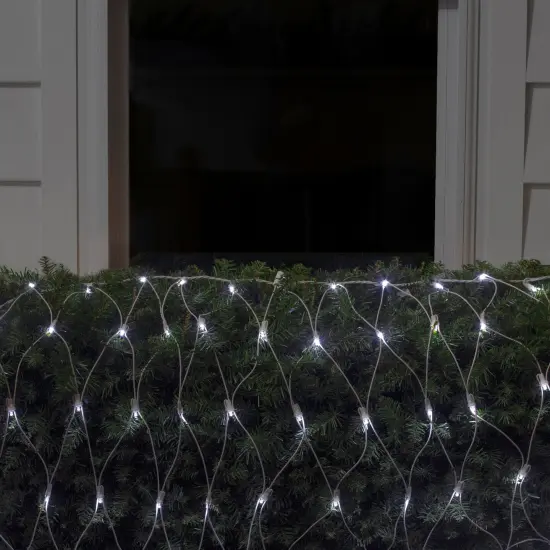 Northlight LED Net Style Column Wrap Christmas Lights - 2' x 8' - Pure White - White Wire {4}