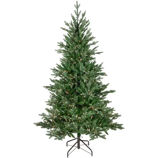 Northlight Real Touch™ Pre-Lit Medium Grande Spruce Artificial Christmas Tree - 6' - Clear Lights Green {3}