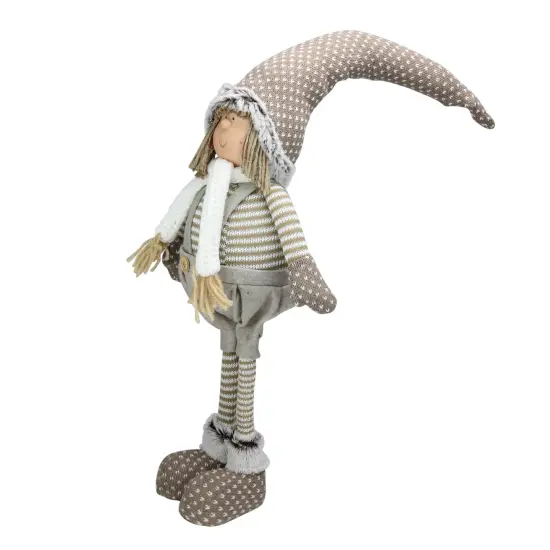 Northlight Standing Nordic Boy with Stripes Christmas Figure - 26" Gray {3}