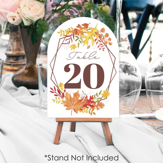 Big Dot of Happiness Fall Foliage Bride - Autumn Leaves Bridal Shower and Wedding Party Double-Sided 5 x 7 inches Cards - Table Numbers - 1-20 {4}