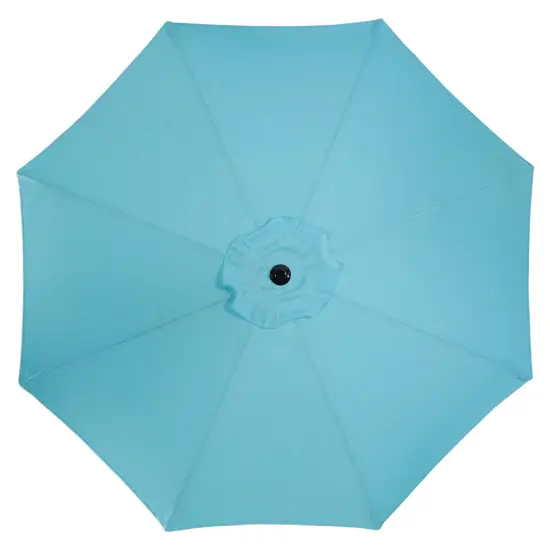 Northlight 9ft Outdoor Patio Market Umbrella with Hand Crank and Tilt, Turquoise Blue {5}