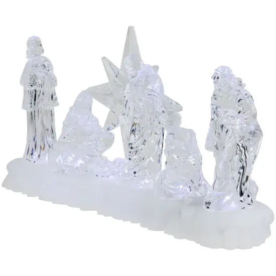 Northlight LED Lighted Nativity Scene Acrylic Christmas Decoration - 12.25" Clear {4}