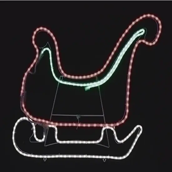 Roman 25" Red and Green LED Lighted Sleigh Silhouette Christmas Outdoor Decor {1}