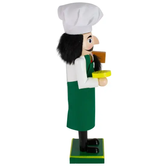 Northlight 14" Green and White Wooden Christmas Nutcracker Pizza Maker {5}