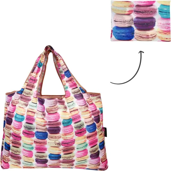 Wrapables Large Foldable Tote Nylon Reusable Grocery Bag, 3 Pack European Delights {5}