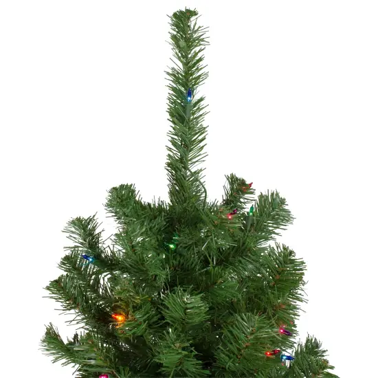 Northlight 6' Pre-Lit Alberta Pine Slim Artificial Christmas Tree - Multi Lights Green {4}