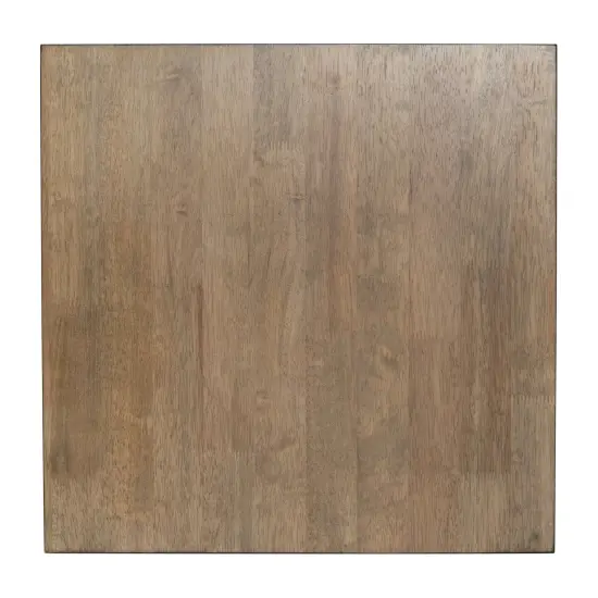 Merrick Lane Mabel Farmhouse Trestle End Table, Solid Wood Rustic Accent Table Walnut {12}