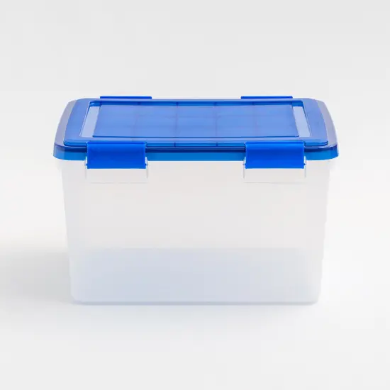 IRIS USA 4Pack 46.6qt WEATHERPRO Airtight Plastic Storage Bin with Lid and Seal and Secure Latching Buckles {3}