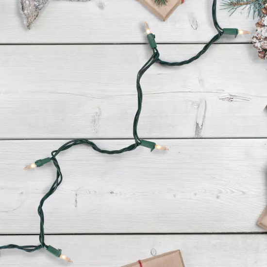 Northlight Mini Incandescent Christmas Lights - Clear - 3' Green Wire - 10ct {4}