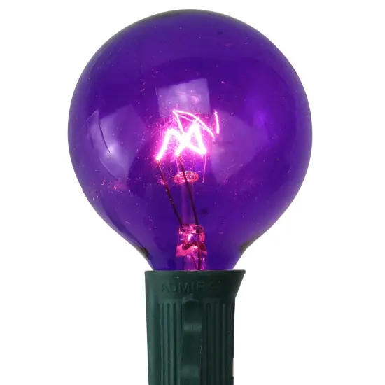 Northlight Transparent Incandescent G50 Globe Christmas Replacement Bulbs - Purple - Pack of 25 {3}