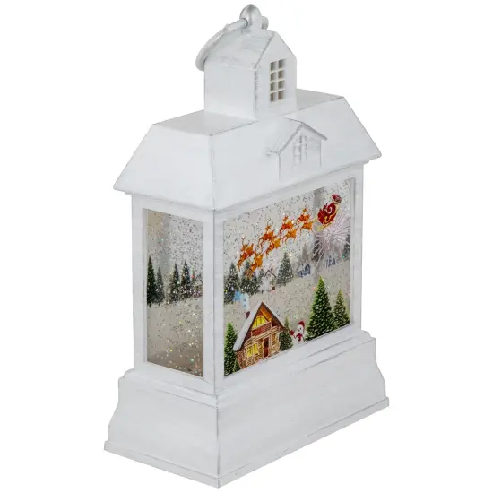 Northlight LED Lighted Santa's Sleigh Christmas Lantern Snow Globe - 10" White {5}