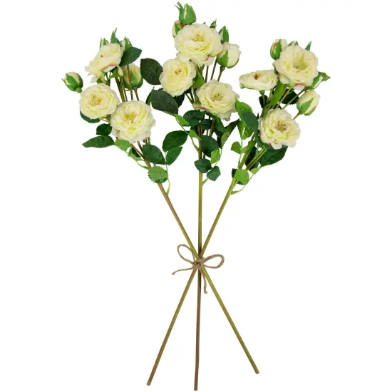 Northlight Real Touch&trade; White Artificial Camellia Rose Floral Sprays, Set of 6 - 23" {6}