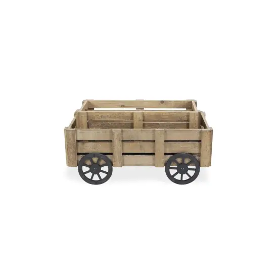 Contemporary Home Living Set of 2 Brown and Black Handmade Storage Crates with Wheels 23.75" {6}