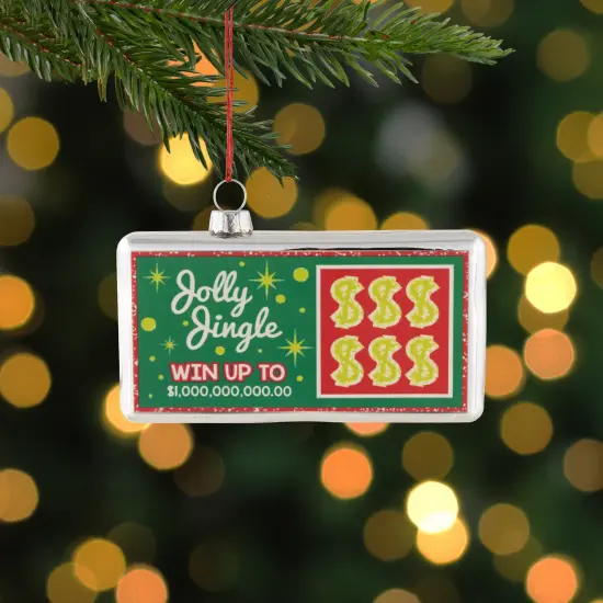 Northlight 4.5" Jolly Jingle Scratcher Glass Christmas Ornament Green {3}