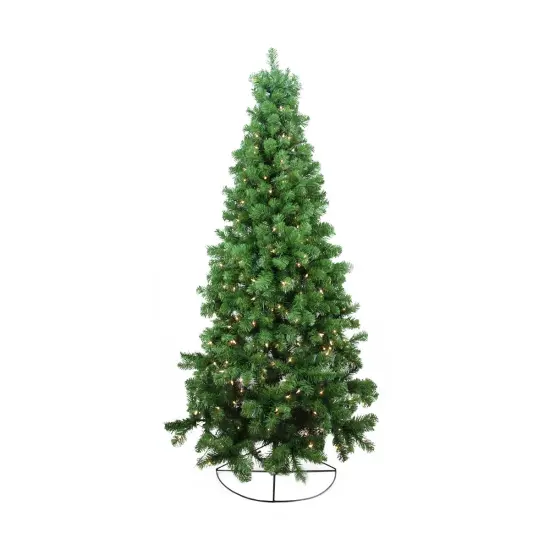 Northlight 6' Pre-Lit Pine Artificial Wall Christmas Tree, Clear Lights Green {1}