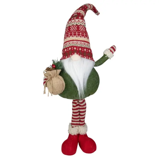 Northlight Standing Gnome Christmas Decoration with Gift Bag - 27" Green {1}