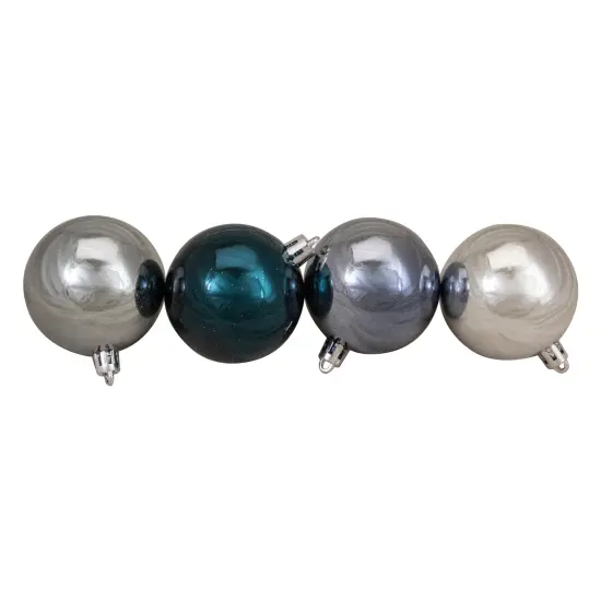 Northlight Shatterproof 3-Finish Christmas Ball Ornaments - 2.5" (60mm) - Silver and Blue - 60ct {4}