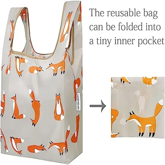 Wrapables JoliBag Collection Reusable Shopping Bag (Set of 6) Cat & Dog Faces {9}