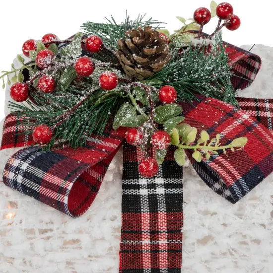Northlight Lighted Textured and Plaid Gift Boxes Outdoor Decorations - Warm White - Set of 3 {6}