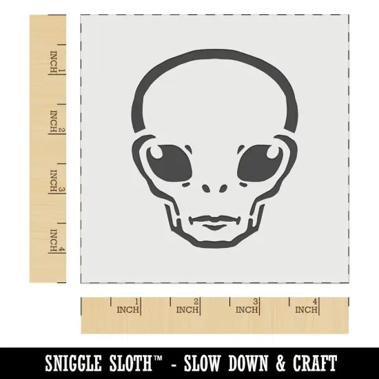 Alien Extraterrestrial UFO Head Wall Cookie DIY Craft Reusable Stencil {6}
