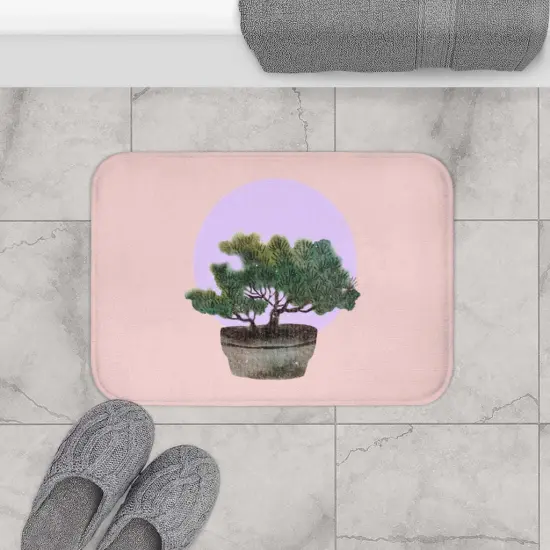 Bonsai Tree Bath Mat Pink {3}