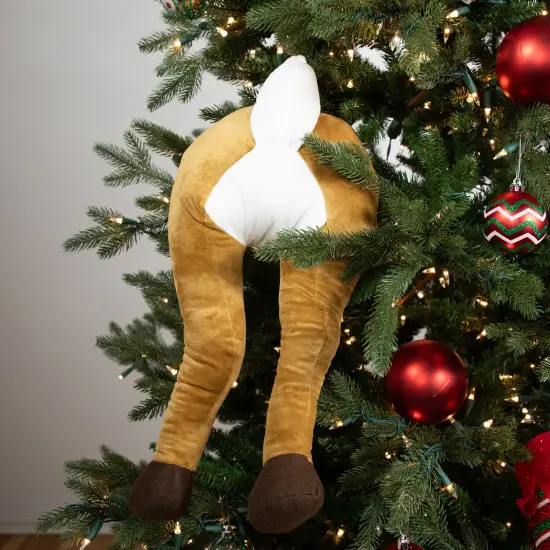 Northlight 20" Plush Hanging Reindeer Legs Christmas Decoration Brown {3}