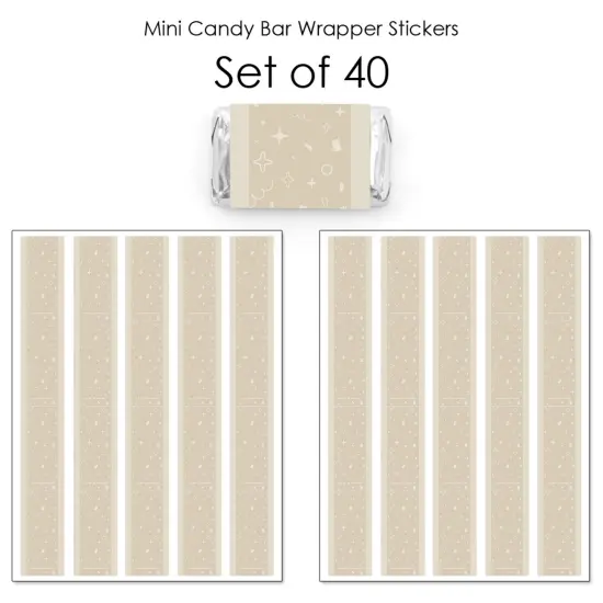 Big Dot of Happiness Tan Confetti Stars - Mini Candy Bar Wrapper Stickers - Simple Party Small Favors - 40 Count {4}