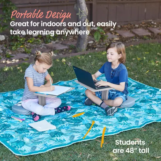 The Surf Portable Lap Desk and Surf Cushion, Flexible Seating Floor Desk with Foam Pad, 1-Pack Light Grey {4}