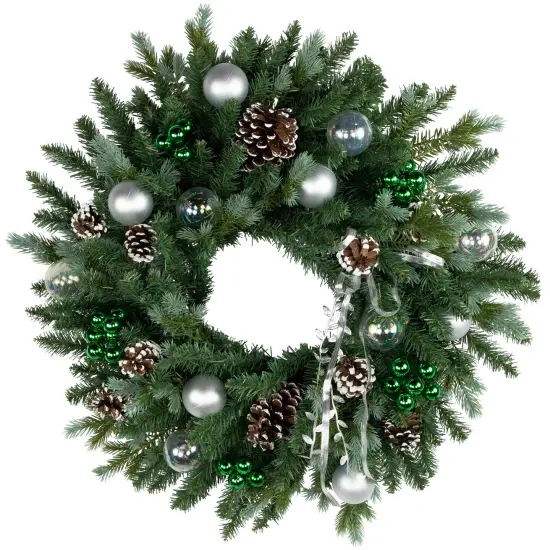 Northlight Shatterproof Ball Ornament Christmas Pick - 6.75" - Green {5}