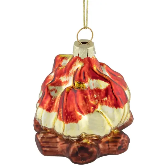 Northlight 2.75" Log Campfire Glass Christmas Ornament Gold {5}