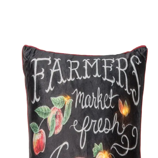 Farmers Market Chalk Light-Up LED Throw Pillow, 18" x 18" {3}