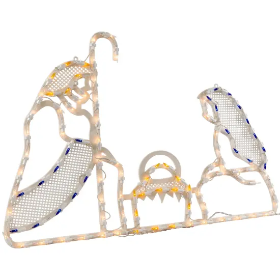 Northlight 30" Lighted Holy Family Nativity Scene Christmas Window Silhouette White {4}