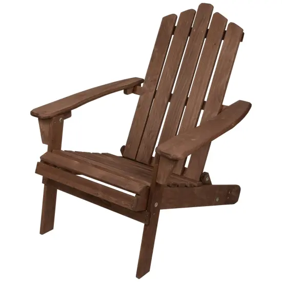 Northlight 36" Brown Classic Folding Wooden Adirondack Chair {4}