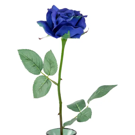 Allstate Long Stem Blooming Rose Artificial Floral Spray - 23" - Blue {5}