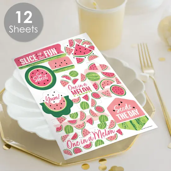 Big Dot of Happiness Sweet Watermelon - Fruit Party Favor Sticker Set - 12 Sheets - 120 Stickers {3}