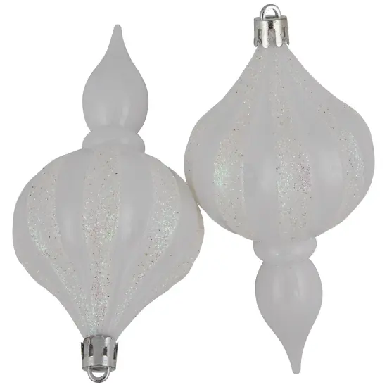 Northlight 8ct White Shatterproof Finial Christmas Ornaments, 4.75" {5}