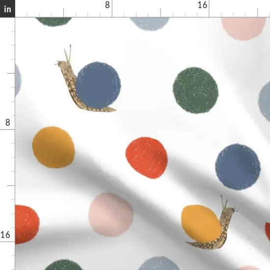 Various Fabrics by the Yard or Fat Quarter Polka Dots Woodland Snails Primary Colors Whimsical Cute Bright Colorful Large Scale Custom Printed Fabric by Spoonflower {2}