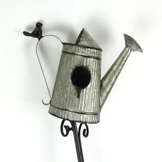 Metal Outdoor Decorative Garden Stake Watering Can Birdhouse Yard Decor Art {4}