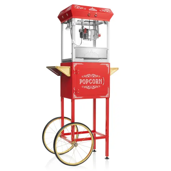 Olde Midway Vintage Style Popcorn Machine Maker Popper with Cart and 6-Ounce Kettle {1}