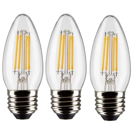 3Pk - Satco 4w B11 LED 3000K Medium Base Dimmable - 40w equiv Warm White {1}